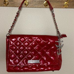 Lux DeVille Red Diamond Tuck Retro Style Purse